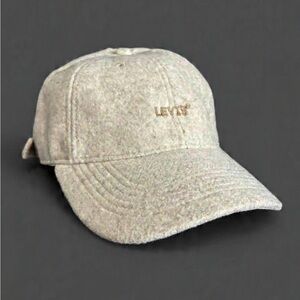 Levi’s Wool Look Beige Dad Hat - Adjustable Strap, Neutral Minimalist Cap